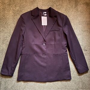 NWT H&M Divided Black Lined Oversized Blazer - Size XS